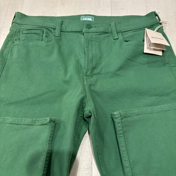 MOTHER Mid Rise Rider Ankle Play Date Leprechaun Green Size 34 NWT - Picture 7 of 11